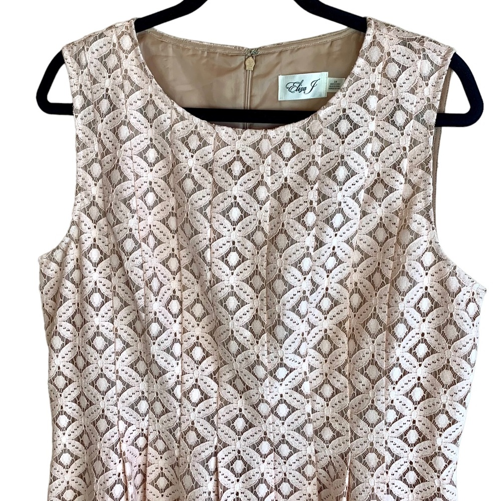 Eliza J Lace Cutout Fit And Flare Dress Pockets Blush Pink - Picture 7 of 14